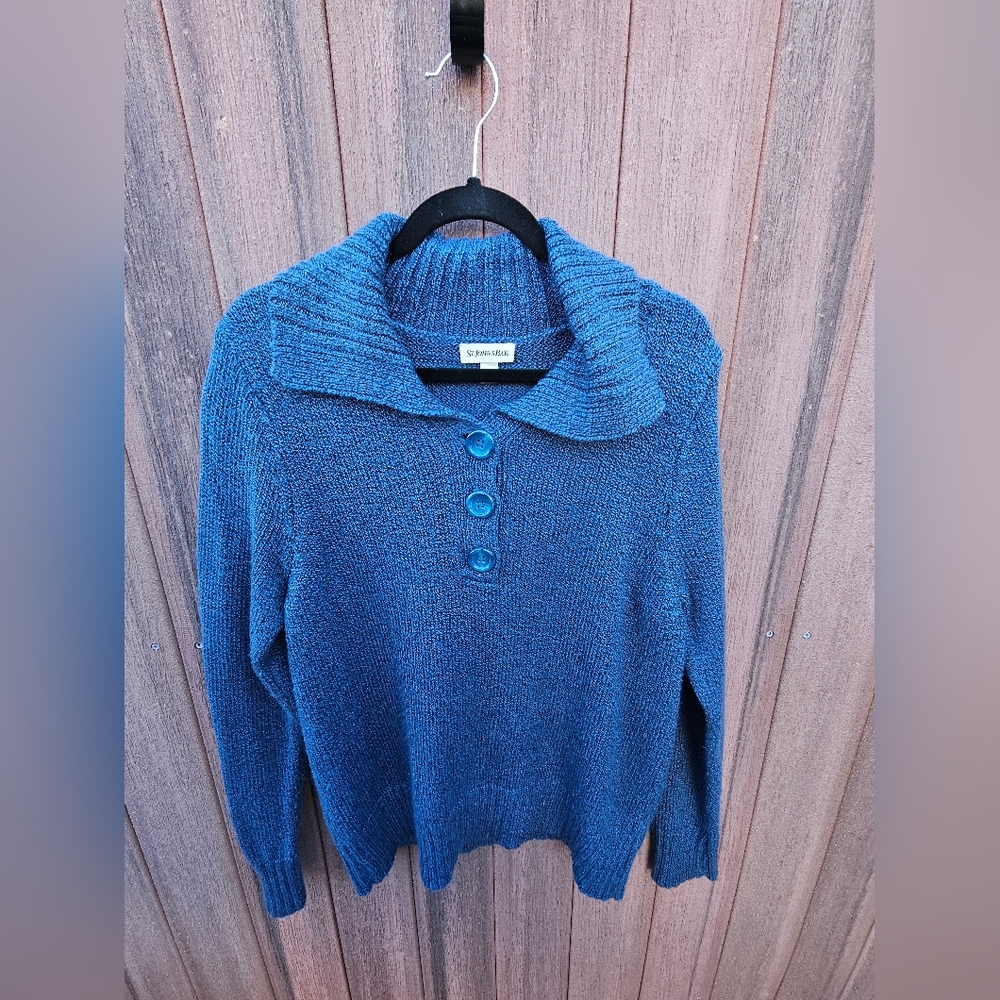 St. John's Bay Women's X-Large Blue Three Button Sweater